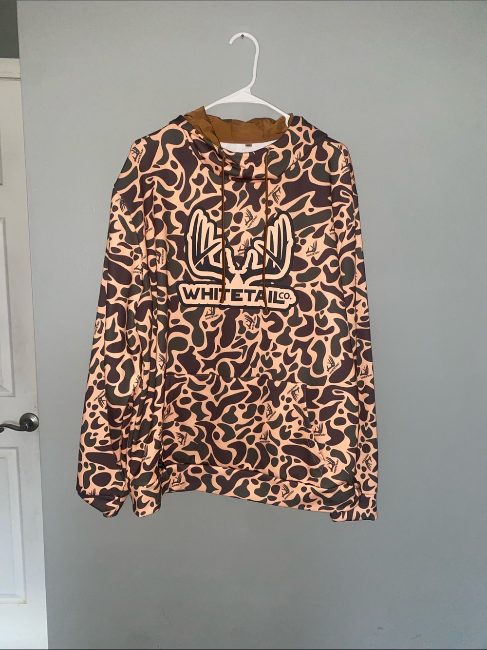 Whitetail Co. Camouflage Hoodie - Peach & Dark Brown